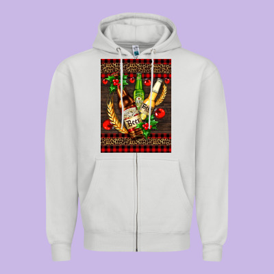 Beer Bottles With Mistletoe Zipper Hoodie Designed By Adodesignshop