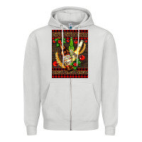 Dove Grey beer bottles with mistletoe Zipper Hoodie - AdoDesignShop