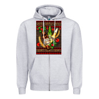 Heather Grey beer bottles with mistletoe Zipper Hoodie - AdoDesignShop