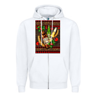 White beer bottles with mistletoe Zipper Hoodie - AdoDesignShop