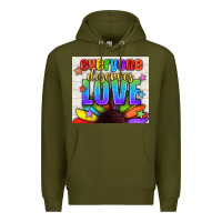 Army Green Everyone Deserves Love Pride LGBTQ+ Tumbler Premium Hoodie - BundleAndBundleShop