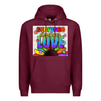 Burgundy Everyone Deserves Love Pride LGBTQ+ Tumbler Premium Hoodie - BundleAndBundleShop