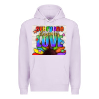 Lilac Everyone Deserves Love Pride LGBTQ+ Tumbler Premium Hoodie - BundleAndBundleShop