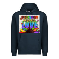Navy Everyone Deserves Love Pride LGBTQ+ Tumbler Premium Hoodie - BundleAndBundleShop