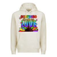 Oatmeal Heather Everyone Deserves Love Pride LGBTQ+ Tumbler Premium Hoodie - BundleAndBundleShop