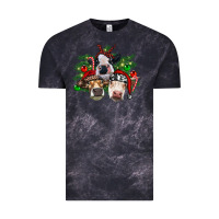 Cloud Black christmas cows with tree Vintage Tee - RanaPortraitStore