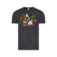 Vintage Black christmas cows with tree Vintage Tee - RanaPortraitStore