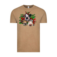 Vintage Coffee christmas cows with tree Vintage Tee - RanaPortraitStore