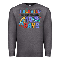 Charcoal Heather i blasted my way through 100 days Premium Sweatshirt - MaliasSmallBusiness
