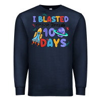 Navy i blasted my way through 100 days Premium Sweatshirt - MaliasSmallBusiness