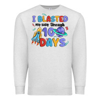 Oatmeal Heather i blasted my way through 100 days Premium Sweatshirt - MaliasSmallBusiness