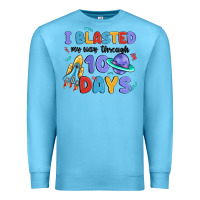 Ocean Blue i blasted my way through 100 days Premium Sweatshirt - MaliasSmallBusiness