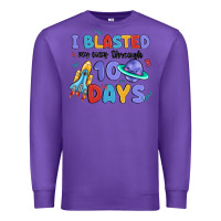 Purple i blasted my way through 100 days Premium Sweatshirt - MaliasSmallBusiness