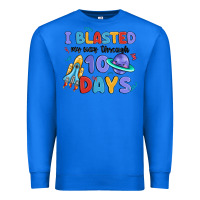 True Royal i blasted my way through 100 days Premium Sweatshirt - MaliasSmallBusiness