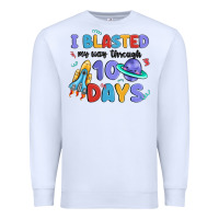 White i blasted my way through 100 days Premium Sweatshirt - MaliasSmallBusiness
