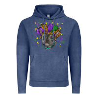 Vintage Denim mardi gras french bulldog Vintage Hoodie - RanaPortraitStore