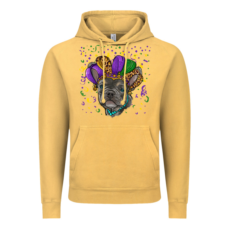 Mardi Gras French Bulldog Vintage Hoodie by RanaPortraitStore | Teevron