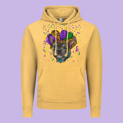 Vintage Hoodie mardi gras french bulldog