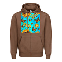 Chestnut sun with butterfly seamless pattern Zipper Hoodie - BundleAndBundleShop