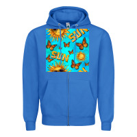 True Royal sun with butterfly seamless pattern Zipper Hoodie - BundleAndBundleShop