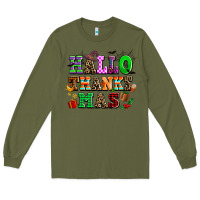 Army Green hallothanksmas Long Sleeve Tee - AdoDesignShop