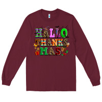 Burgundy hallothanksmas Long Sleeve Tee - AdoDesignShop