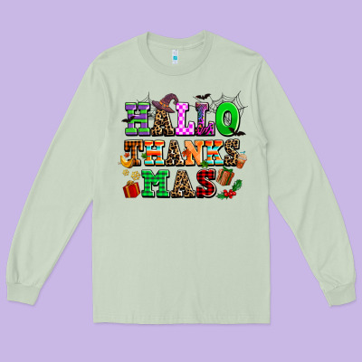 Hallothanksmas Long Sleeve Tee Designed By Adodesignshop