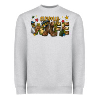 Heather Grey army wife western Heavyweight Sweatshirt - texasbilliewilder