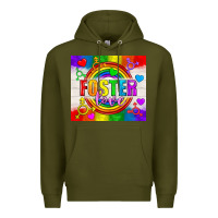 Army Green Foster Love LGBTQ+ Tumbler Premium Hoodie - BundleAndBundleShop