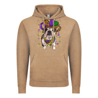 Vintage Coffee Mardi gras hat  english bulldog Vintage Hoodie - RanaPortraitStore