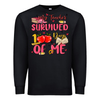Black my teacher survived 100 days of me Premium Sweatshirt - MaliasSmallBusiness