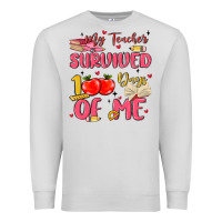 Dove Grey my teacher survived 100 days of me Premium Sweatshirt - MaliasSmallBusiness