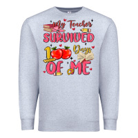 Heather Grey my teacher survived 100 days of me Premium Sweatshirt - MaliasSmallBusiness