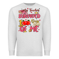 Oatmeal Heather my teacher survived 100 days of me Premium Sweatshirt - MaliasSmallBusiness