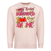 Pale Pink my teacher survived 100 days of me Premium Sweatshirt - MaliasSmallBusiness
