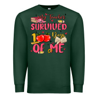 Sports Green my teacher survived 100 days of me Premium Sweatshirt - MaliasSmallBusiness