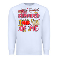White my teacher survived 100 days of me Premium Sweatshirt - MaliasSmallBusiness