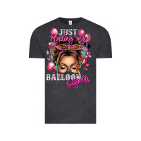 Vintage Black just minding my balloon business messy bun Vintage Tee - texasbilliewilder