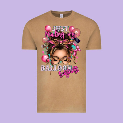Just Minding My Balloon Business Messy Bun Vintage Tee Designed By Texasbilliewilder