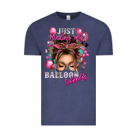 Vintage Denim just minding my balloon business messy bun Vintage Tee - texasbilliewilder
