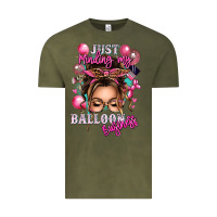 Vintage Olive just minding my balloon business messy bun Vintage Tee - texasbilliewilder