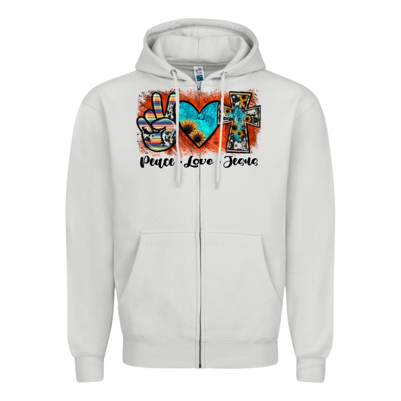 Peace Love Jesus Zipper Hoodie by JahusDesignShop | Teevron