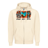Sandshell peace love jesus Zipper Hoodie - JahusDesignShop