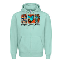 Seafoam peace love jesus Zipper Hoodie - JahusDesignShop