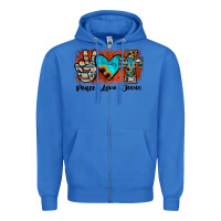 True Royal peace love jesus Zipper Hoodie - JahusDesignShop
