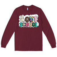 Burgundy peace out school Long Sleeve Tee - JahusDesignShop