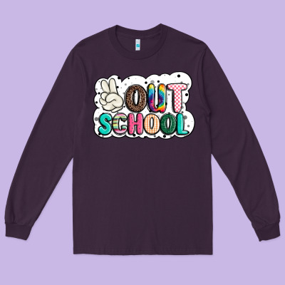 Peace Out School Long Sleeve Tee Designed By Jahusdesignshop