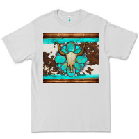 Dove Grey bull skull and turquoise cowhide tumbler Premium Tee - Artiststas