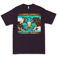 Bull Skull And Turquoise Cowhide Tumbler Premium Tee | Teevron