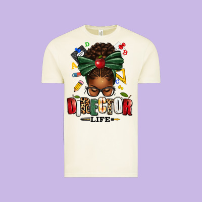 Director Life Afro Messy Bun Vintage Tee Designed By Texasbilliewilder